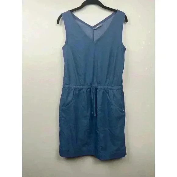 The North Face Blue V Neck Drawstring Dress - size Small - Picture 1 of 4